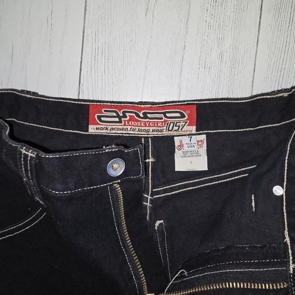 Vintage JNCO 1057 Black Wide Leg Jeans Size 7 Like New! - Picture 2 of 6